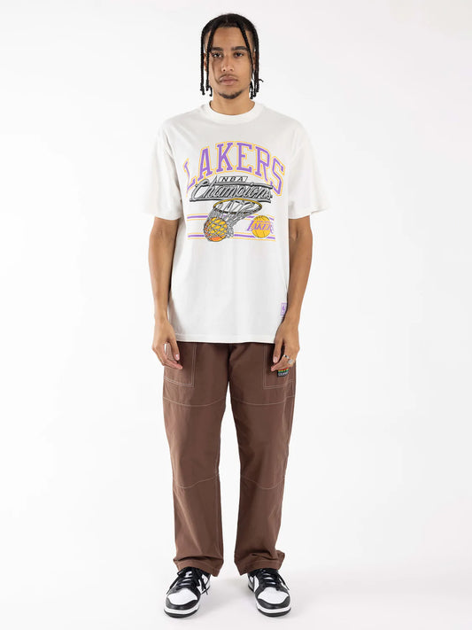 MITCHELL & NESS HOOP TEE LAKERS - VINTAGE WHITE