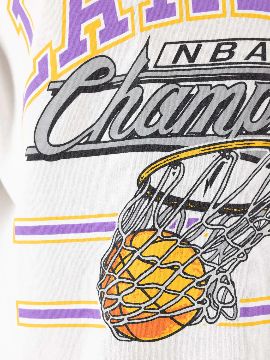 MITCHELL & NESS HOOP TEE LAKERS - VINTAGE WHITE