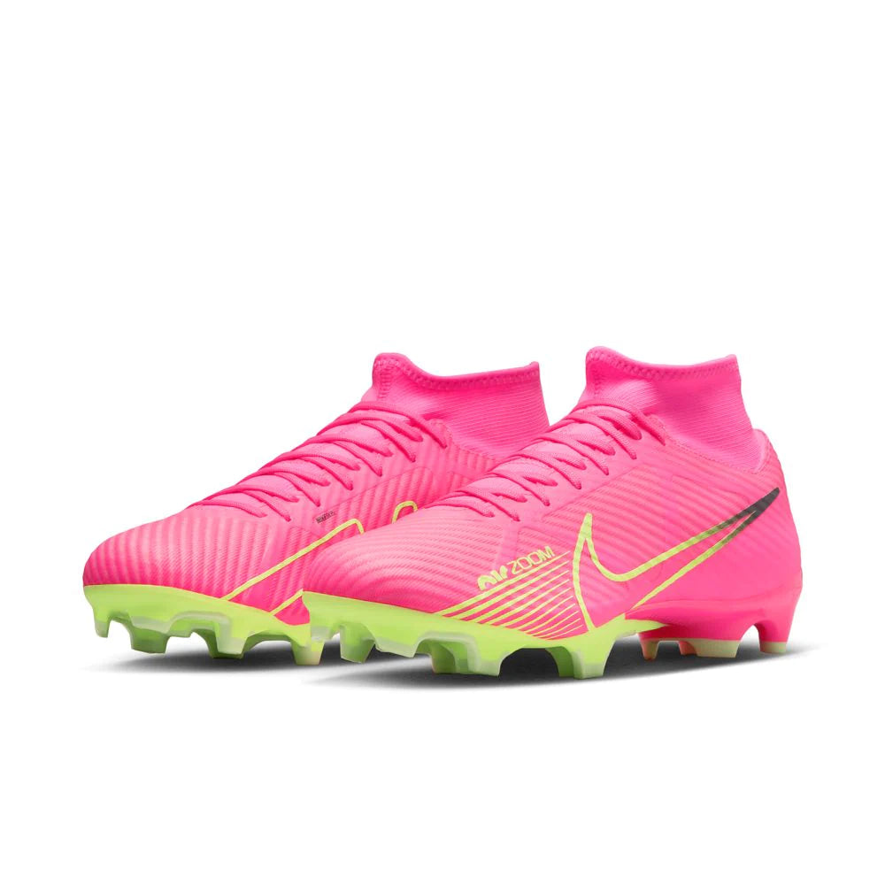 NIKE ZOOM SUPERFLY 9 ACADEMY FG/MG - PINK BLAST/VOLT-GRIDIRON