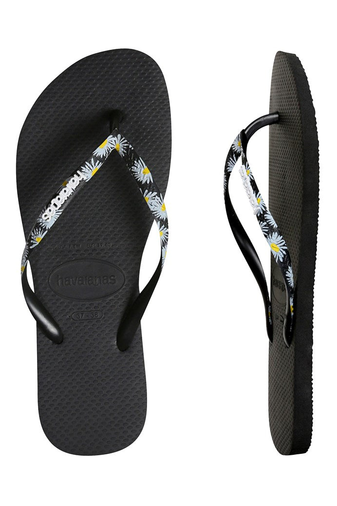 HAVAIANAS SLIM STRAPPED - PRETO DAISY