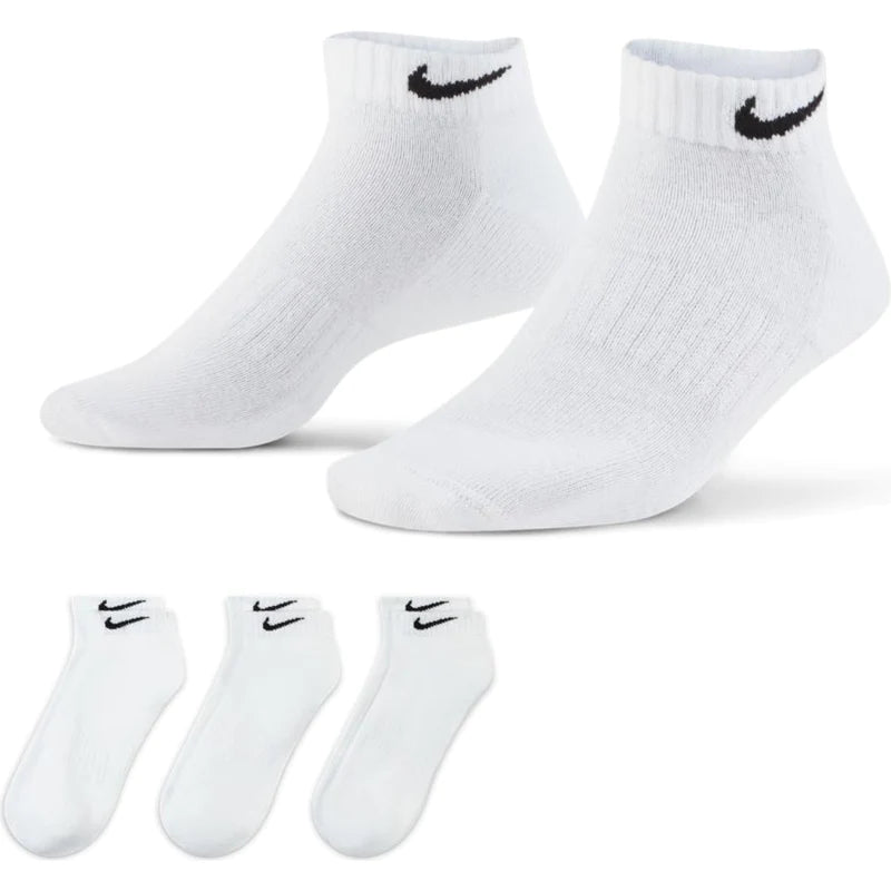 NIKE EVERYDAY COTTON CUSHIONED SOCKS (3 PACK) - WHITE – Lotsa Shoes