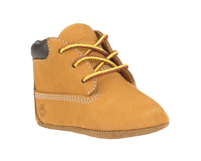 TIMBERLAND INFANT CRIB BOOTIES WITH HAT SET - WHEAT NUBUCK