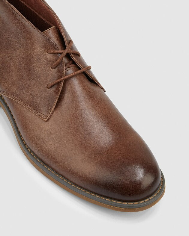 HUSH PUPPIES TERMINAL - BROWN BURNISH LEATHER