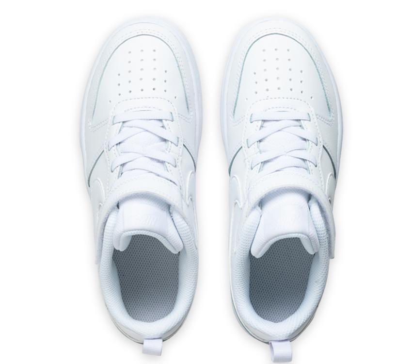 NIKE KIDS COURT BOROUGH LOW 2 (PSV) - WHITE/WHITE-WHITE
