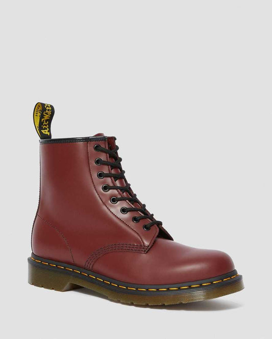 DR MARTENS 1460 SMOOTH LEATHER ANKLE BOOTS - CHERRY RED