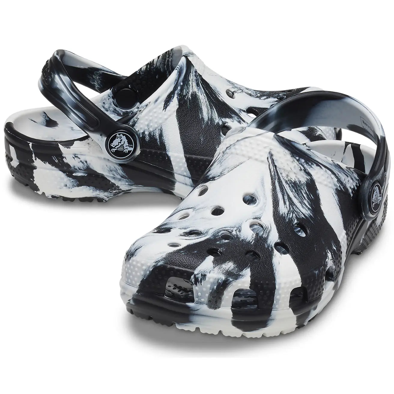 CROCS INFANT CLASSIC MARBLED - BLACK/WHITE