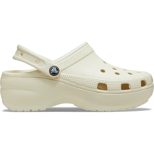 CROCS WOMENS CLASSIC PLATFORM CLOG - BONE