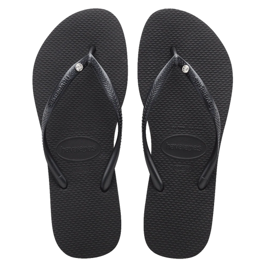 HAVAIANAS SLIM SWAROVSKI CRYSTAL - BLACK