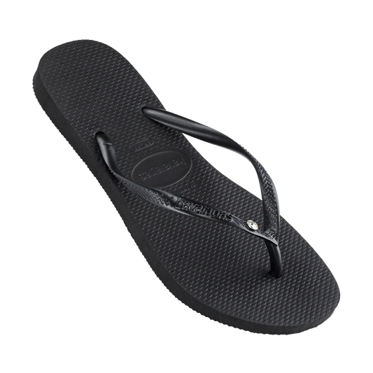 HAVAIANAS SLIM SWAROVSKI CRYSTAL - BLACK