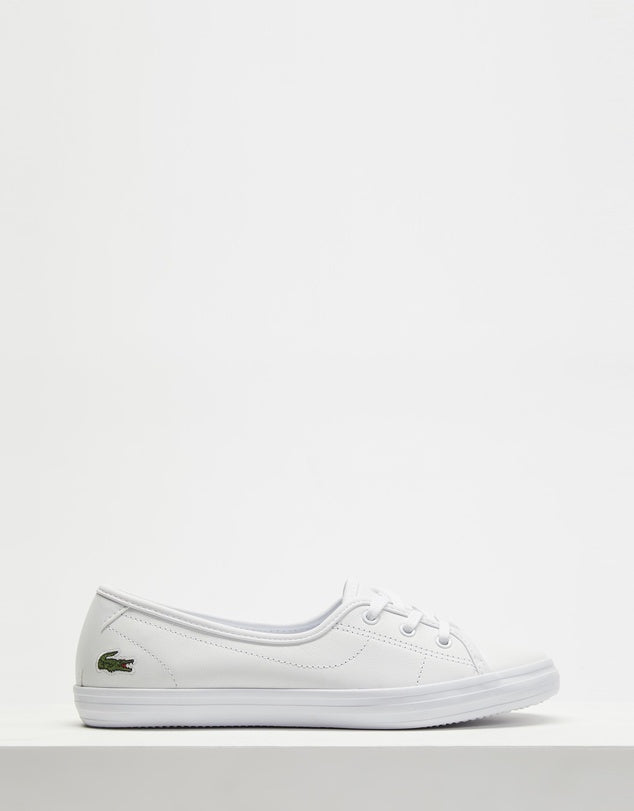 LACOSTE WOMENS ZIANE CHUNKY BL LEATHER - WHITE/WHITE