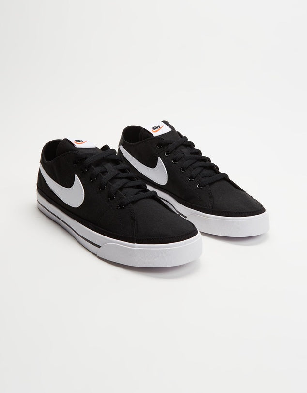 NIKE COURT LEGACY CANVAS - BLACK/WHITE – Lotsa Shoes