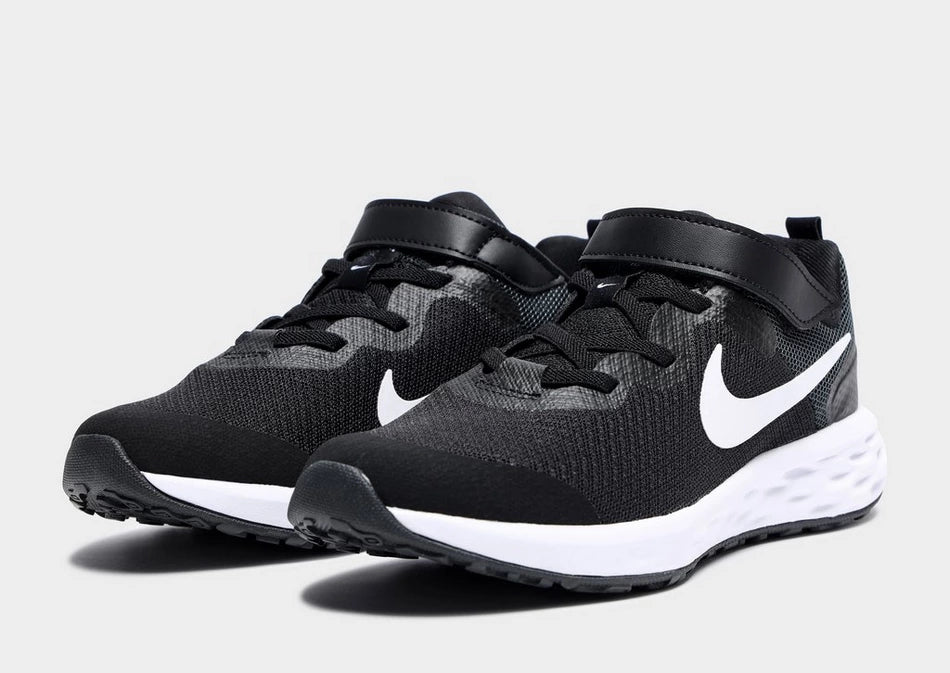 NIKE KIDS REVOLUTION 6 NN - BLACK/WHITE-DARK SMOKE GREY