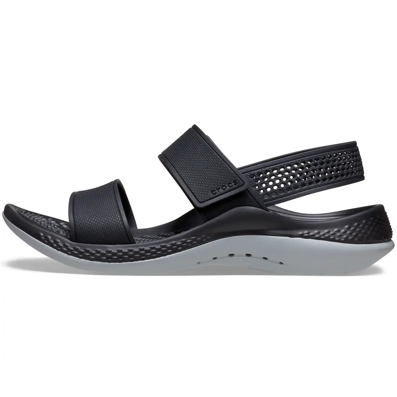 CROCS WOMENS LITERIDE 360 SANDAL - BLACK/LIGHT GREY