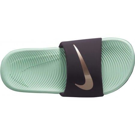 NIKE KIDS KAWA SLIDES (GS/PS) - OFF NOIR/METALLIC RED BRONZE