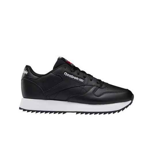REEBOK WOMENS CLASSIC LEATHER RIPPLE - CORE BLACK/CORE BLACK/FTWR WHITE
