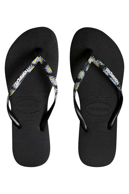 HAVAIANAS SLIM STRAPPED - PRETO DAISY
