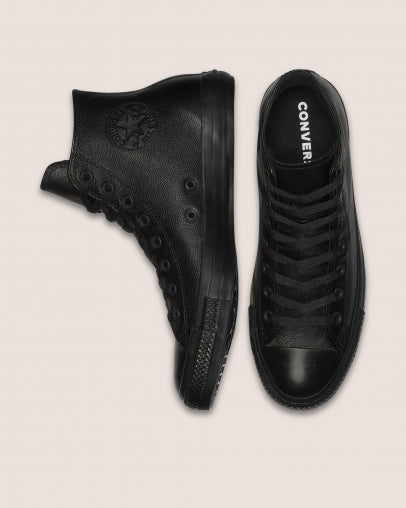 CONVERSE Chuck Taylor All Star Leather High Top Black Black
