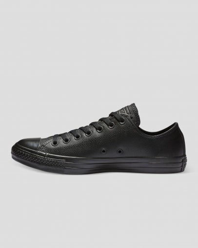 CONVERSE CHUCK TAYLOR ALL STAR LEATHER - LOW TOP BLACK/BLACK