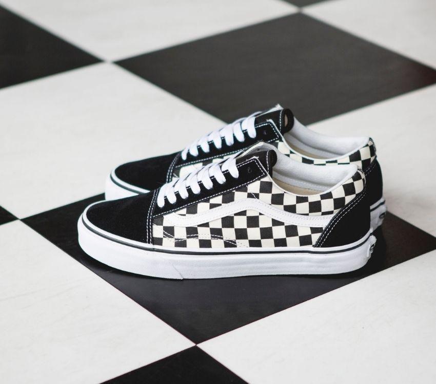 Old skool primary check vans online