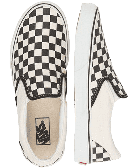VANS CLASSIC SLIP ON CHECKERBOARD BLACK WHITE Lotsa Shoes