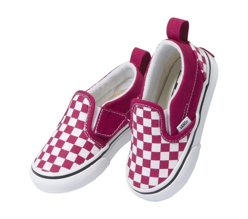 VANS INFANT SLIP-ON V CHECKER - Cerise/True White