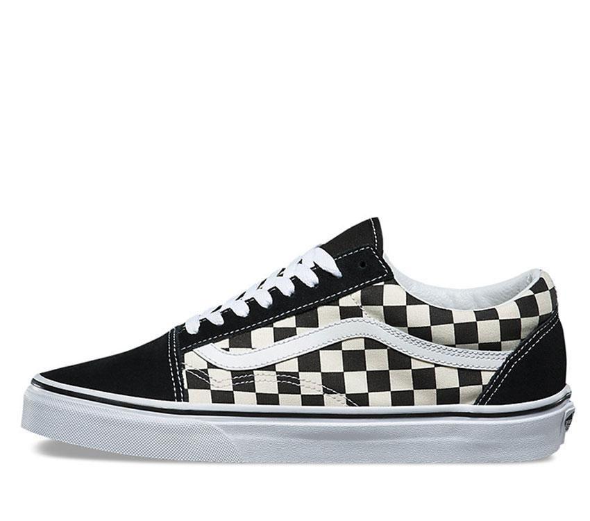 Black white checkered vans hot sale old skool