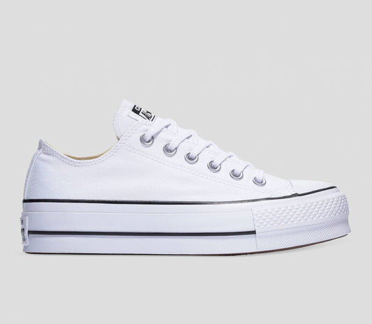 Converse WOMENS Chuck Taylor All Star Canvas Lift Low Top - White/Black/White