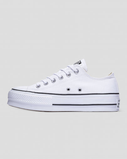 Converse WOMENS Chuck Taylor All Star Canvas Lift Low Top - White/Black/White